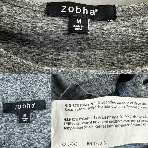 Zobha gray space dye twist crop top and biker short set Size Medium - Picture 12 of 16